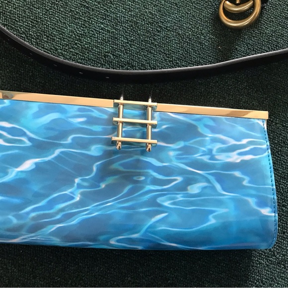 Kate Spade Patent Leather Blue Pool Clutch - Picture 4 of 6